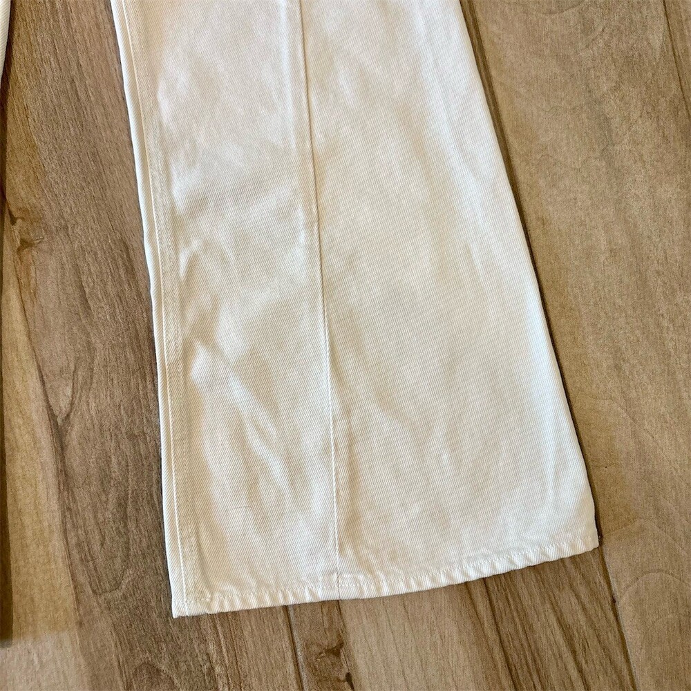 MOTHER The Shanks Jeans Womens Size 24 Ivory High-Rise Wide-Leg Denim - Picture 2 of 7